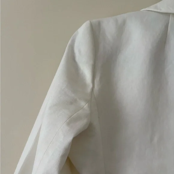 J. Crew Classic White Blazer Linen-Cotton one-button Size 8 - Picture 11 of 15